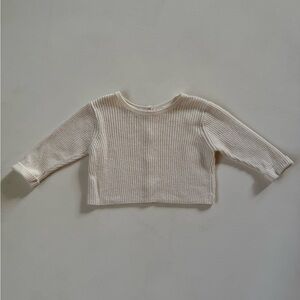 ZARA Baby 100% Merino Wool Ribbed Sweater – Size 1-3 Months (Cream)